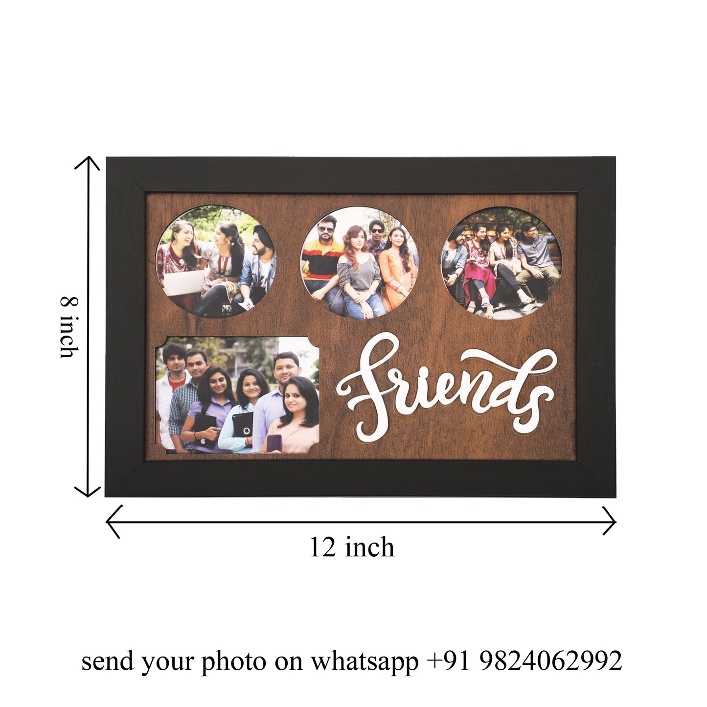 Shraddha Gift Art Wood Friends Wall Photo Frame (Multicolor, 4 Photo(s), 4 inch)
