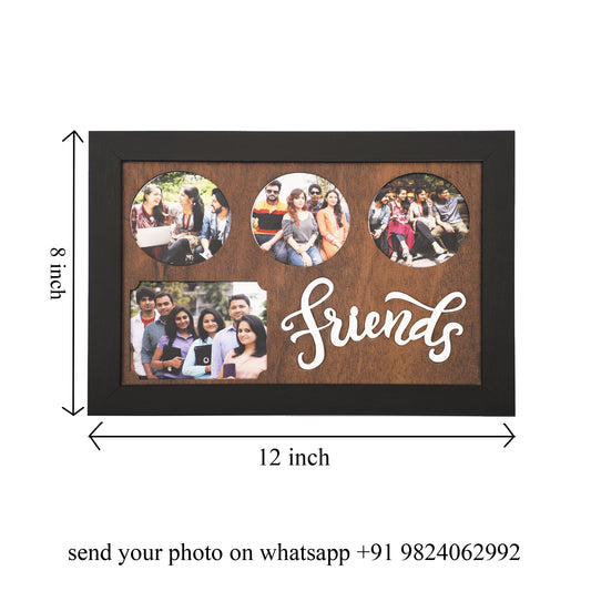 Shraddha Gift Art Wood Friends Wall Photo  Frame  (Multicolor, 4 Photo(s), 4 inch)