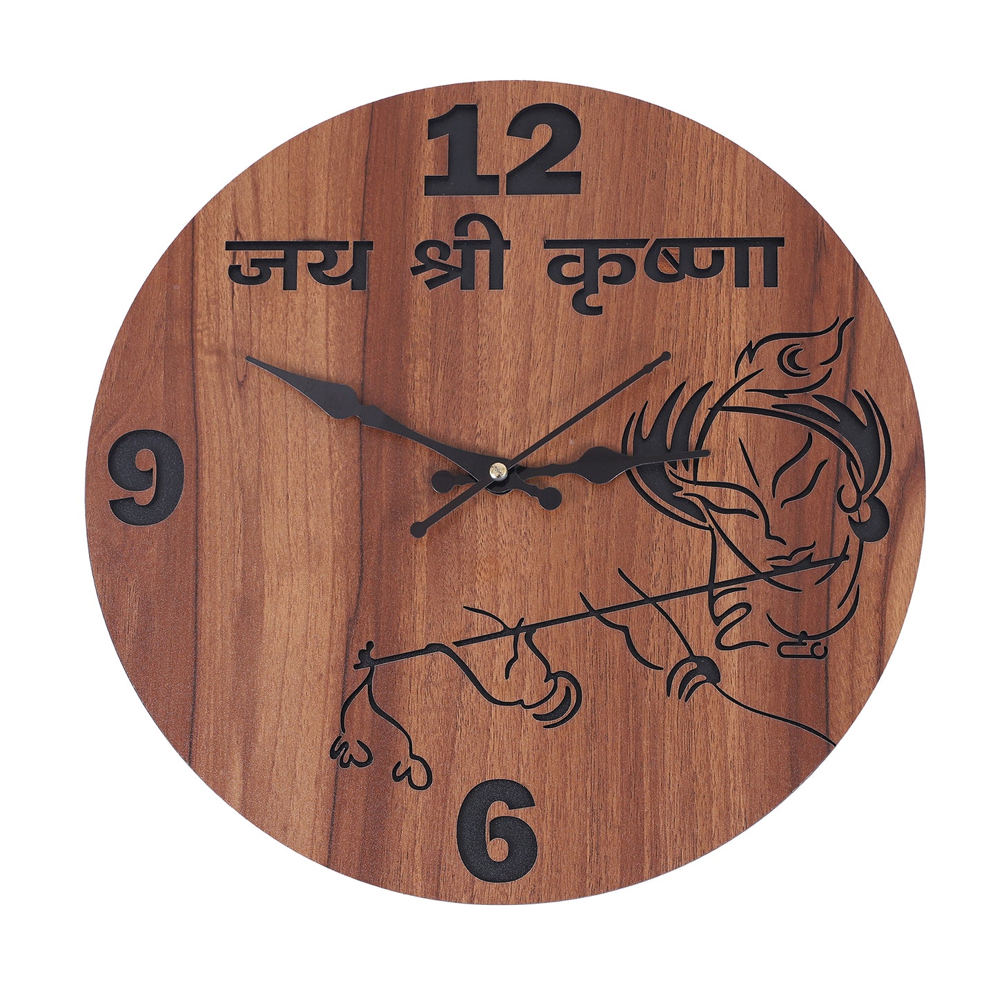 Shraddha Gift Art Analog 27.94 cm X 27.94 cm Wall Clock (Brown, Without Glass, Standard)