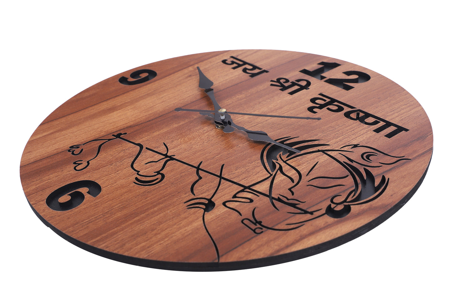 Shraddha Gift Art Analog 27.94 cm X 27.94 cm Wall Clock (Brown, Without Glass, Standard)