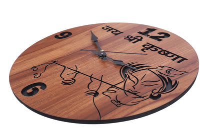 Shraddha Gift Art Analog 27.94 cm X 27.94 cm Wall Clock  (Brown, Without Glass, Standard)