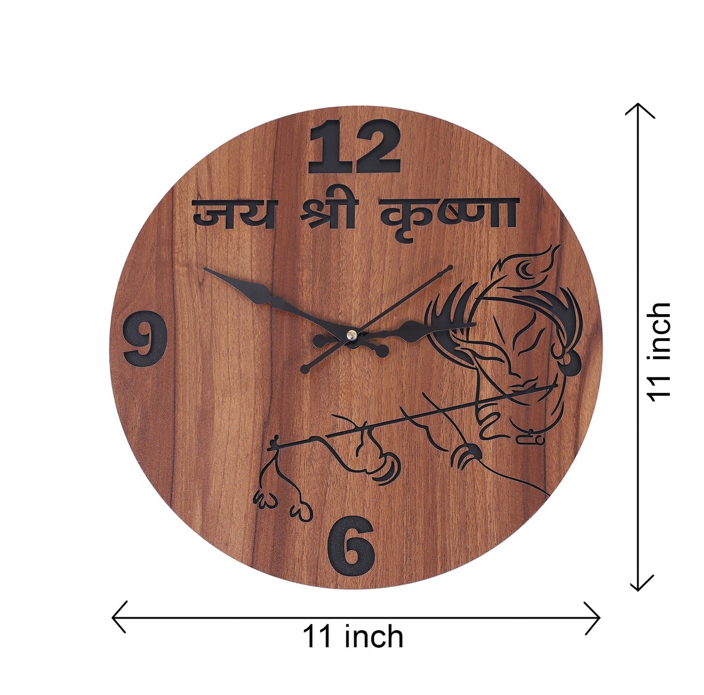 Shraddha Gift Art Analog 27.94 cm X 27.94 cm Wall Clock (Brown, Without Glass, Standard)