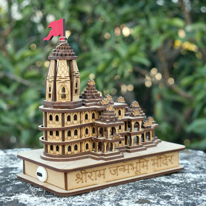 Ram Mandir For Your Home Decorative Showpiece Wood Temple for Gift🏹