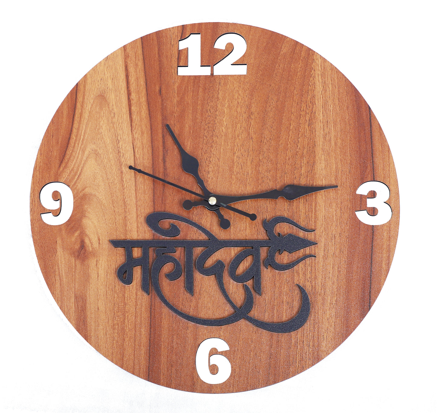 Shraddha Gift Art Analog 27.94 cm X 27.94 cm Wall Clock  (Brown, Without Glass, Standard)