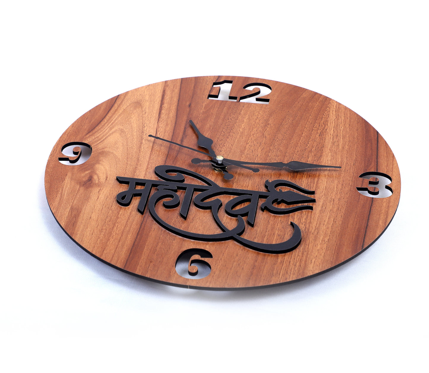 Shraddha Gift Art Analog 27.94 cm X 27.94 cm Wall Clock (Brown, Without Glass, Standard)
