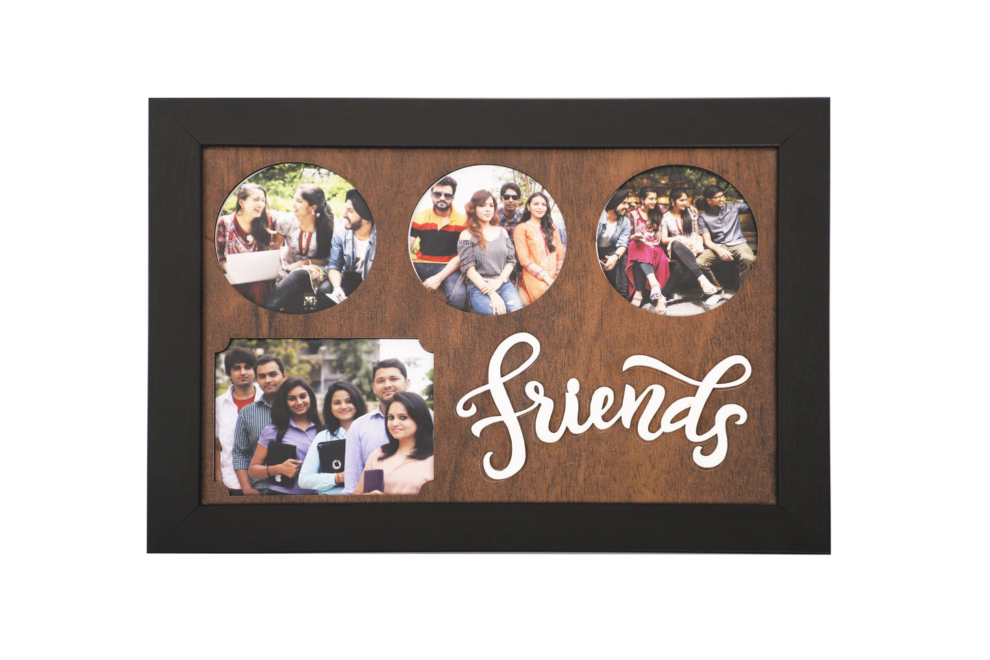 Shraddha Gift Art Wood Friends Wall Photo Frame (Multicolor, 4 Photo(s), 4 inch)