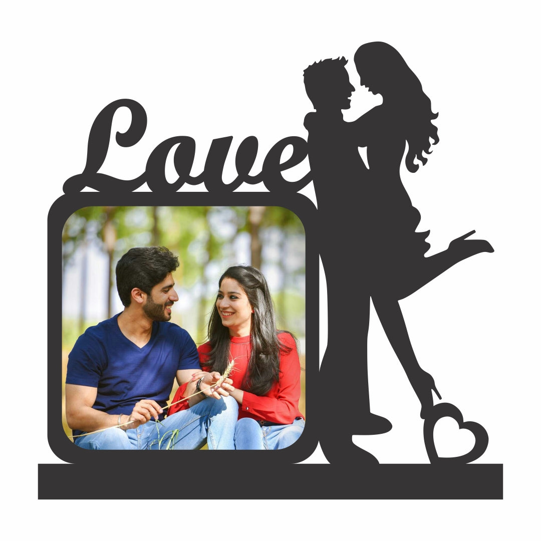 Customized Anniversary Gift for Couple Special 1st Anniversary | Gift for Husband | Gift for Wife | Couple Gifts for Wedding | MDF 8 x 8 Inch Black Photo Frame