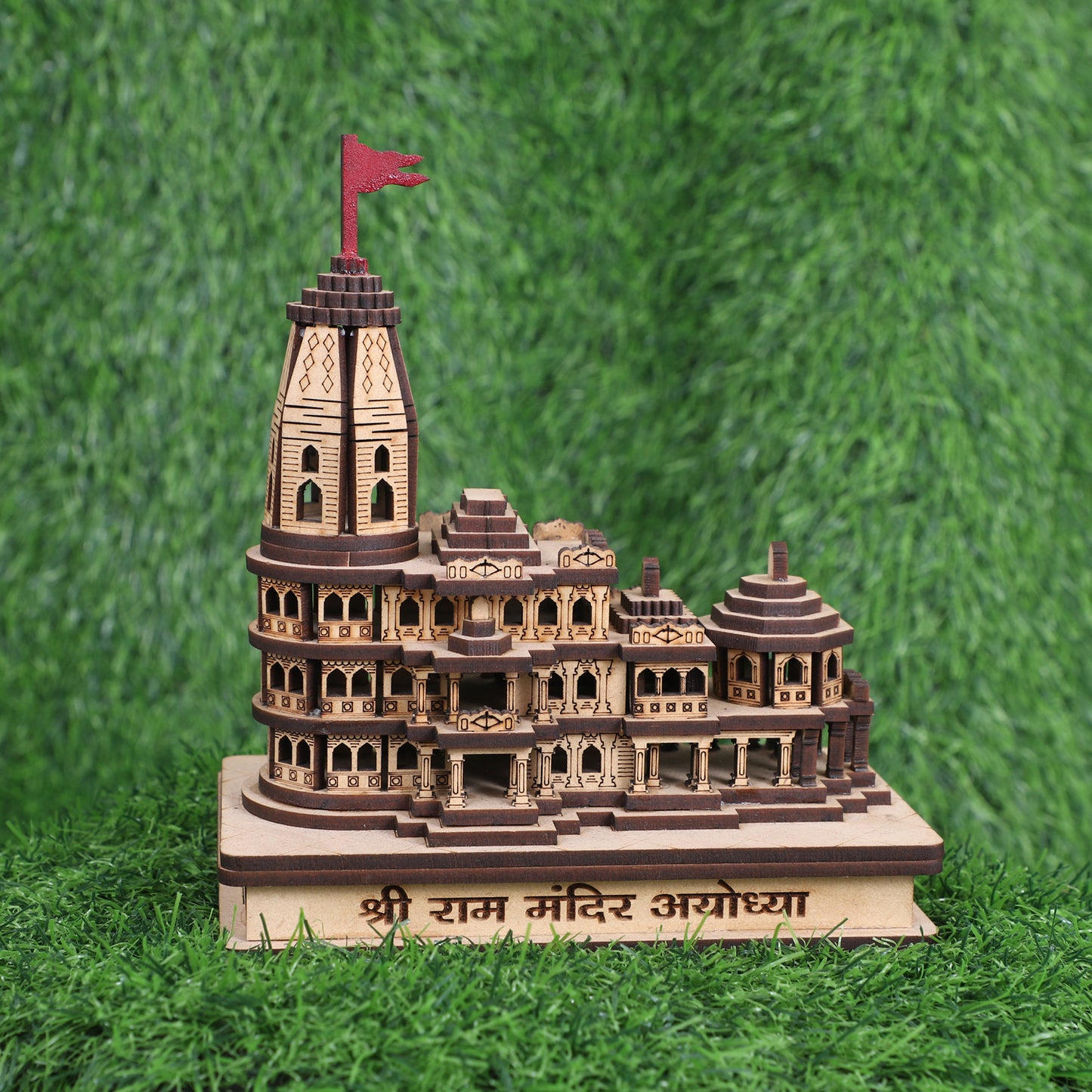 Ayodhya Shri Ram mandir Replica Model (Medium Size) Decorative Showpiece (Wood, Brown)