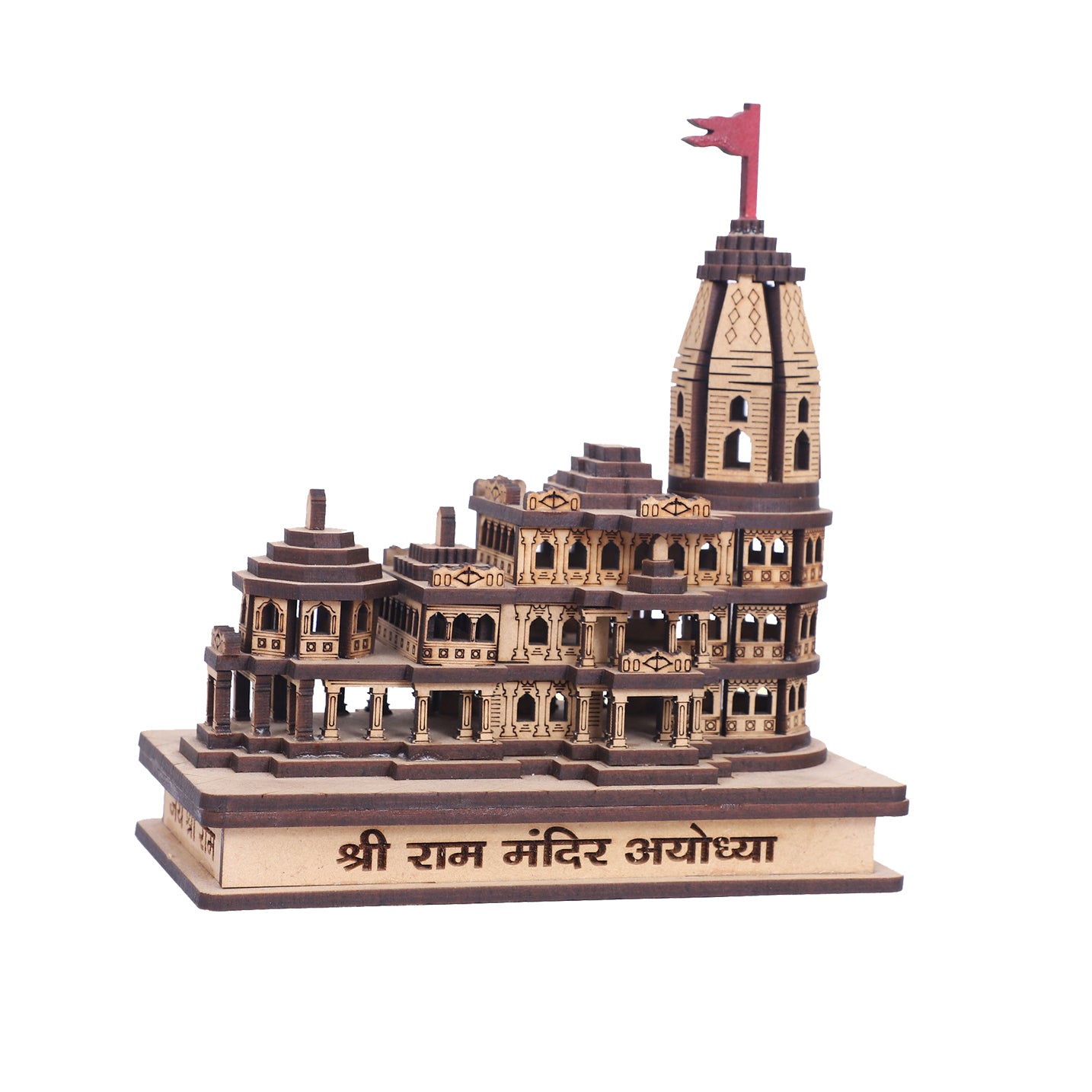 Ayodhya Shri Ram mandir Replica Model (Medium Size) Decorative Showpiece (Wood, Brown)