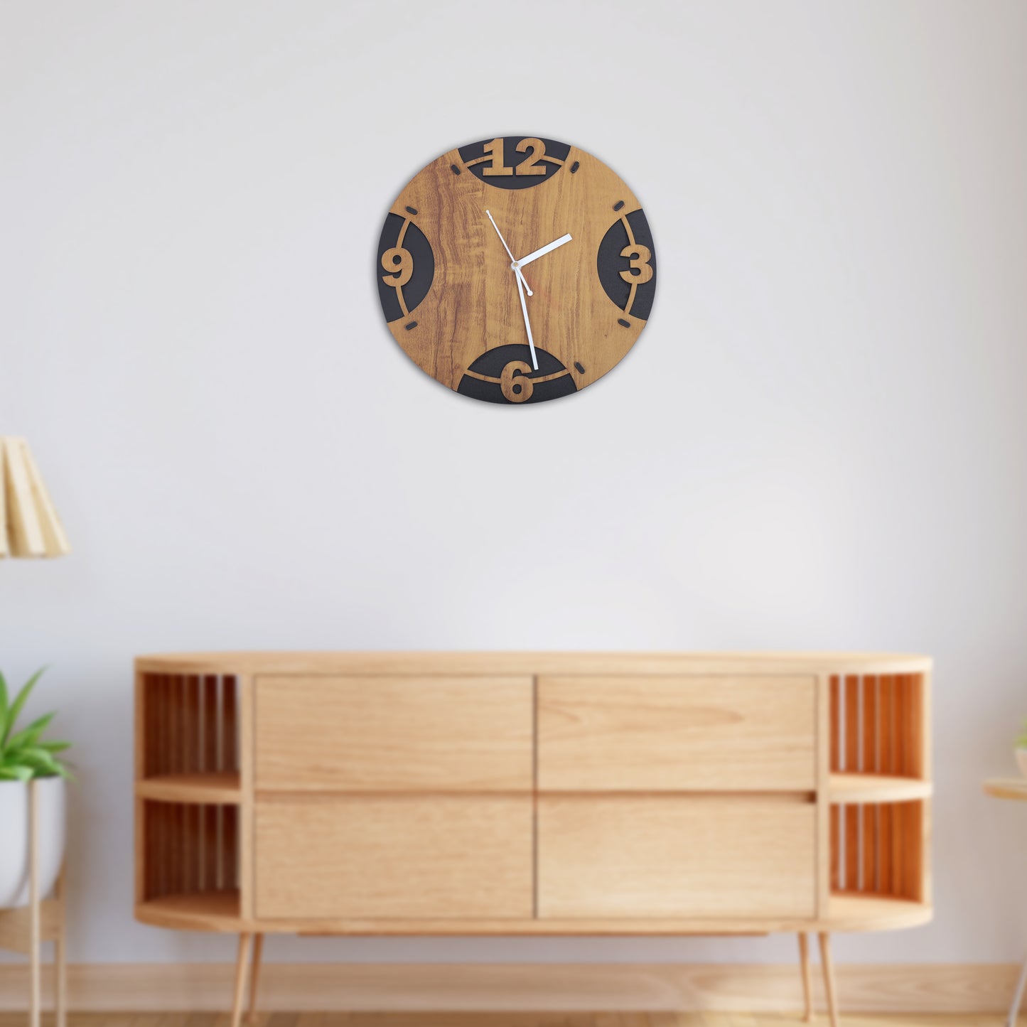 Shraddha Gift Art Analog 27.94 cm X 27.94 cm Wall Clock (Brown, Without Glass, Standard)