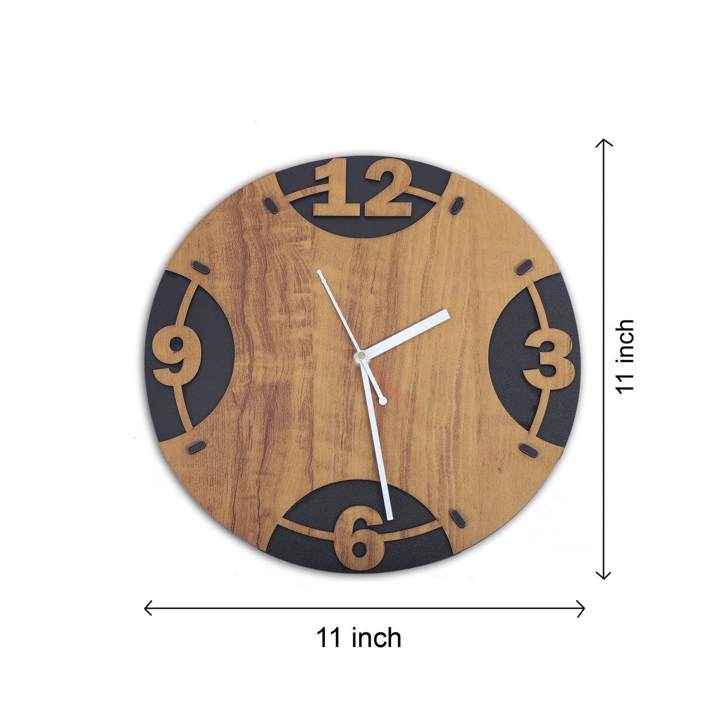 Shraddha Gift Art Analog 27.94 cm X 27.94 cm Wall Clock (Brown, Without Glass, Standard)