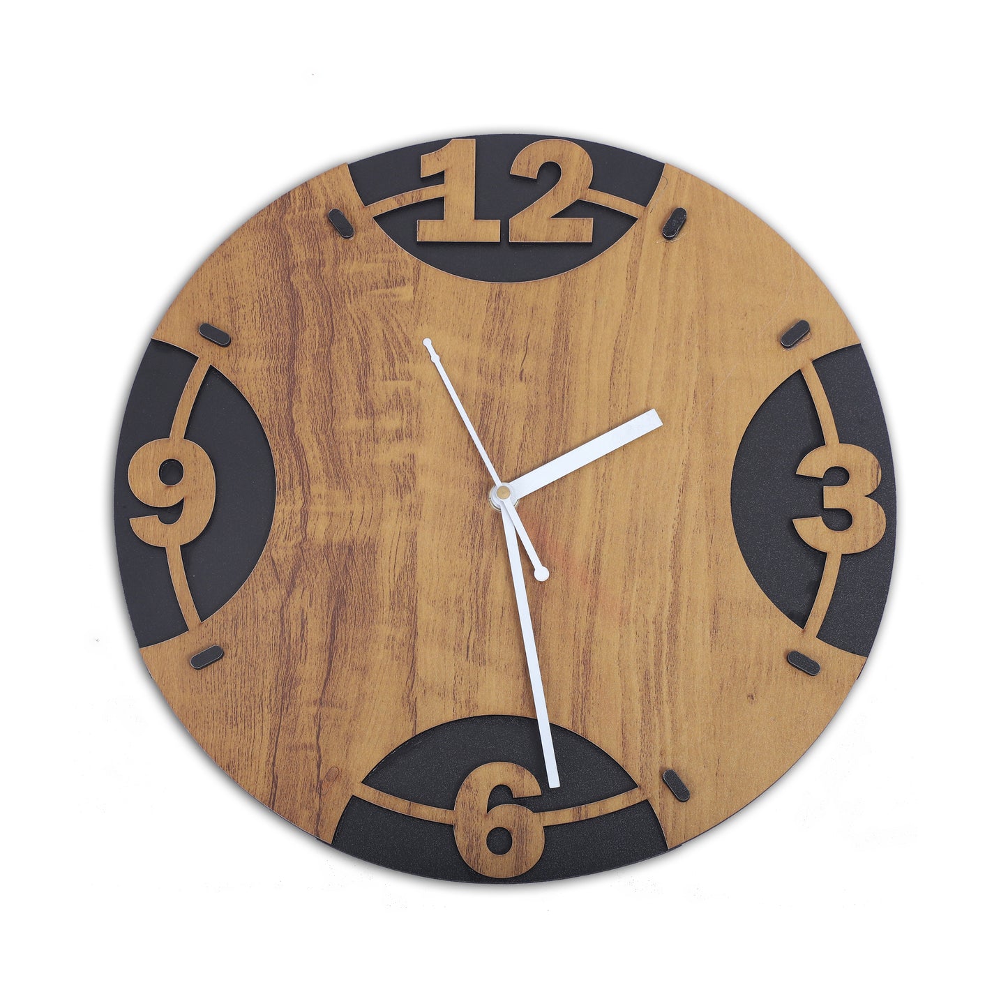 Shraddha Gift Art Analog 27.94 cm X 27.94 cm Wall Clock (Brown, Without Glass, Standard)